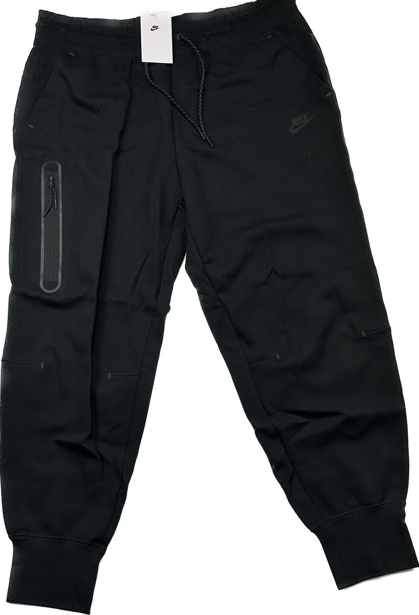 Nike Mens Black Tech Fleece CW4292-010 Drawstring Tapered Jogger Pants Size  L XL