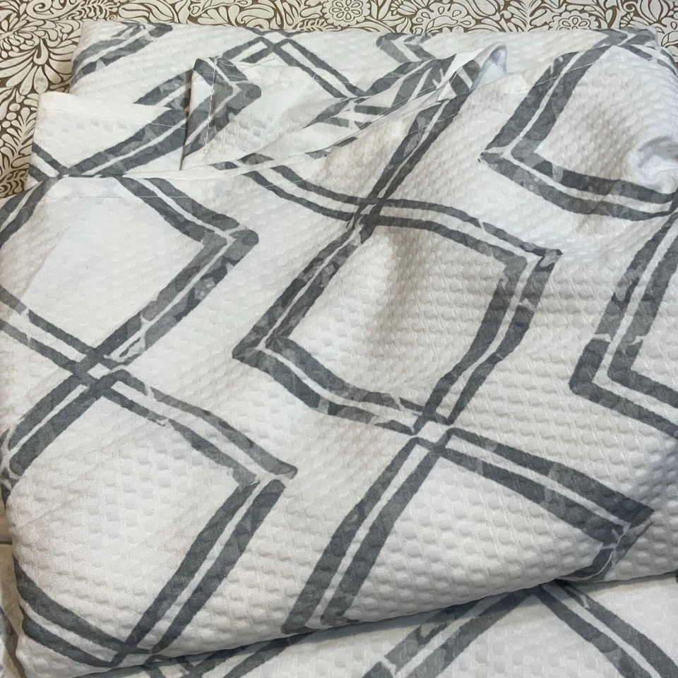 🛁 Cortina de Ducha Umbral Teñido Diamante Corte Blanco/Gris (COMO SE MUESTRA)👌🆕️ Foto 2 de 4