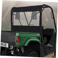 Soft Rear Windshield for Yamaha Rhino  Massimo UTVs - Winter-Ready PVC BLACK