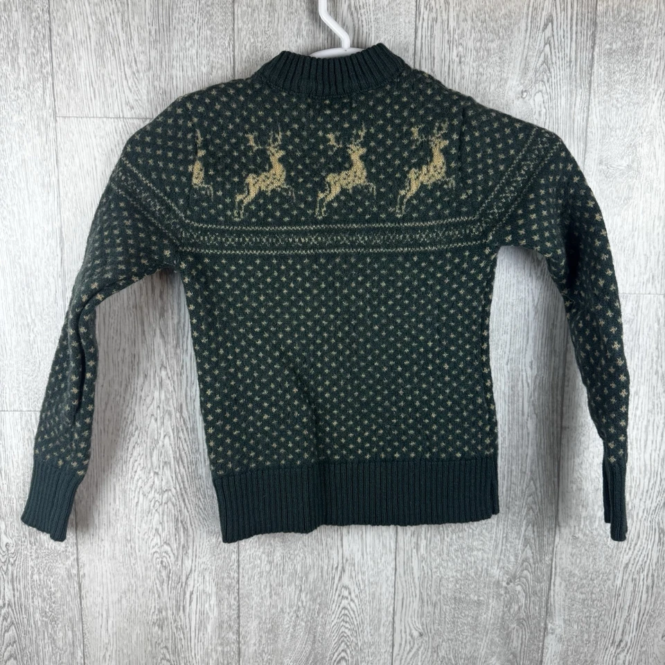 Suéter de Colección Bar Harbor 100% Lana Tejido Navidad Niños Pequeño Reno Pullover Foto 3 de 4