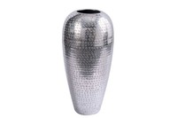 Dekovase Metall Handarbeit H: 50 Cm Hammerschlag Unikat In Silber Deko Vase