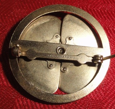VINTAGE CHASE BRASS & COPPER WORKING FAN BROOCH with PATENT NUMBER!
