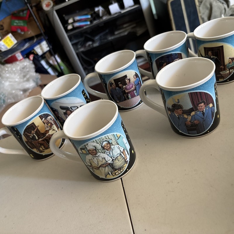 7 Honeymooners Coffee Mugs 1989 Hamilton Collection