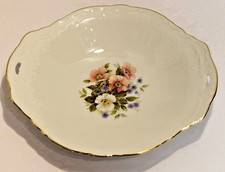 wunderschöne Blumenschale/-teller mit Goldrand von PM Martinroda Porzellan