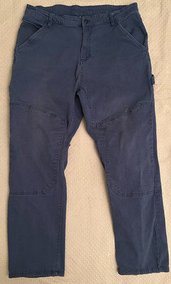 CAT CATERPILLAR Work Pants Mens 40 X 34 Blue Double Knee Carpenter Grunge 