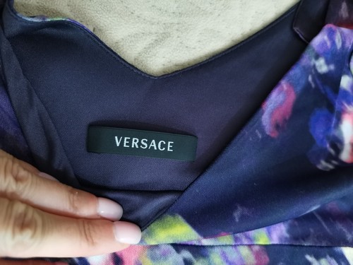 AUTH VINTAGE GIANNI VERSACE abstract floral printed jersey dress IT 40 - Picture 2 of 23