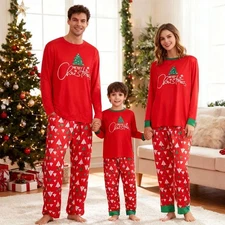 Family Christmas Pajamas Matching Sets,Christmas Nightwear Pajamas for Family