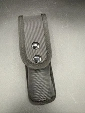 Nylon Holster For Flashlights 7" Heavy duty Button closure & Belt loop Black New