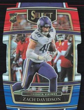 Zach Davidson 2021 Panini Select Red and Blue Prizm Die Cut #95 RC Vikings