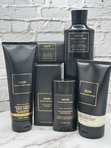 Bath & Body Works Men's Collection Noir 6 Piece Set W/ Cologne