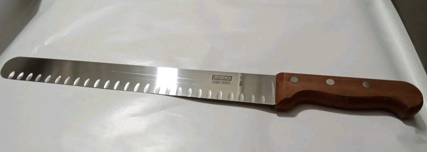 Kaicut Japan Edges Ahead R92-12 Serrated Slicer Carving Chef's Knife Wood Handle