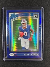 2024 Panini Donruss Optic - Rated Rookie Keon Coleman #263 Blue Hyper Prizm (RC)