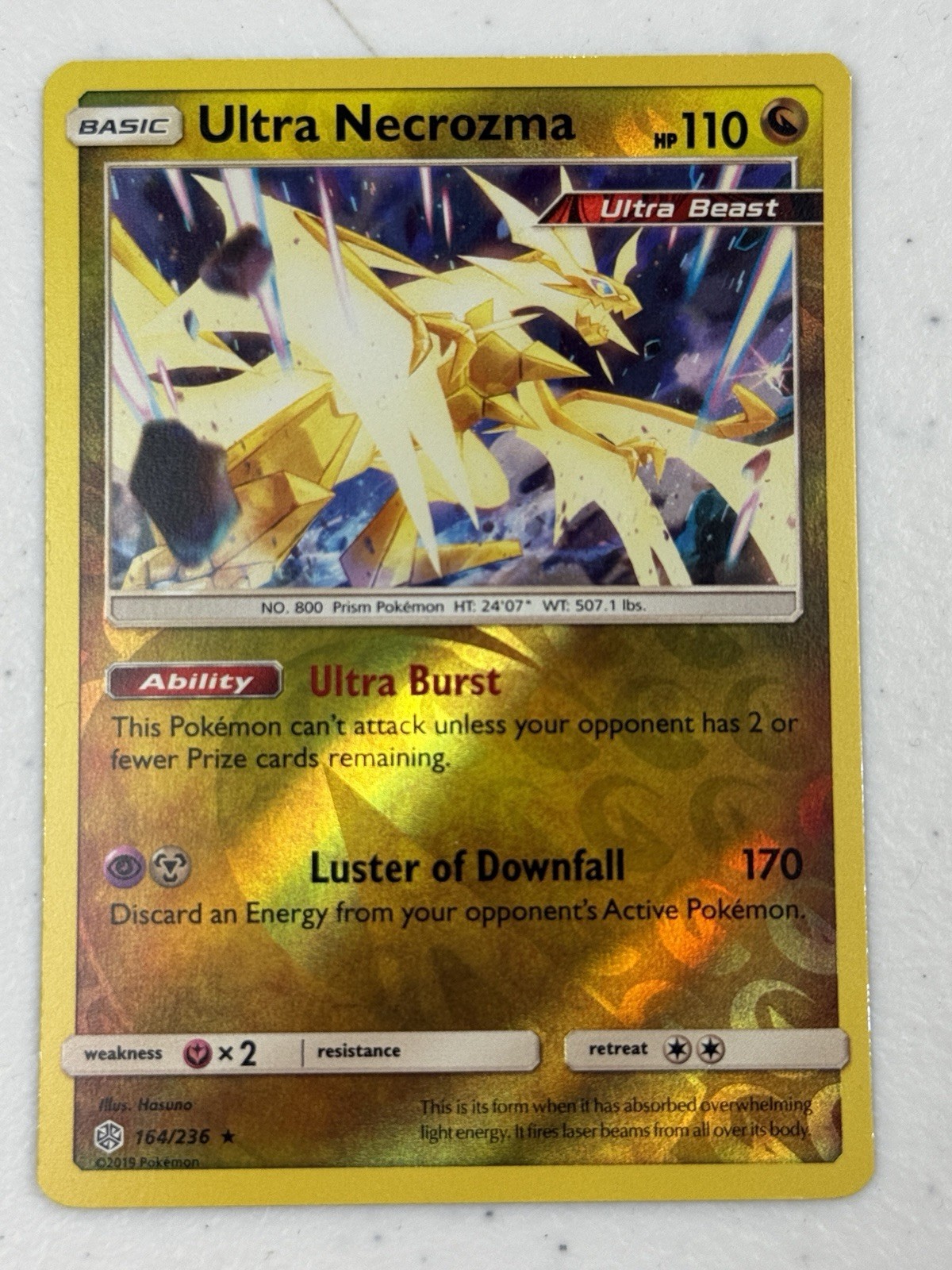 2019 Pokemon Ultra Necrozma - SM - Cosmic Eclipse - 164/236 - Reverse Holo - NM
