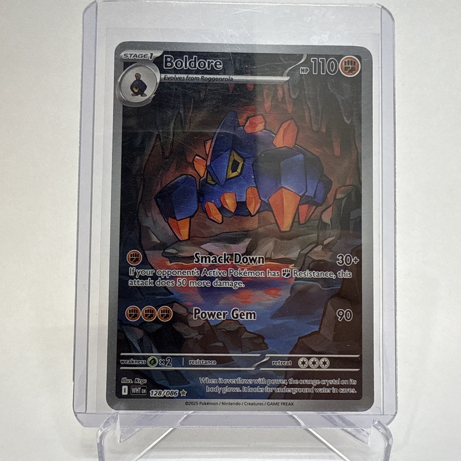 Pokemon TCG Boldore 128/086 2025 White Flare Illustration Rare Card - NM