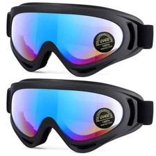 MAMBAOUT 2-Pack Snow Ski Goggles, Snowboard Goggles for Men, Women, Youth, Ki