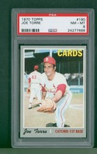 1970 Topps Baseball Card - #190 Joe Torre, PSA 8 NM/MT