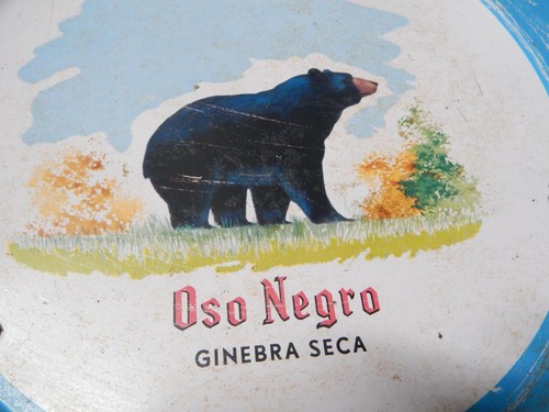 VINTAGE MEXICAN CANTINA USED OSO NEGRO GIN / BEER / BAR TRAY - GREAT BEAR IMAGE