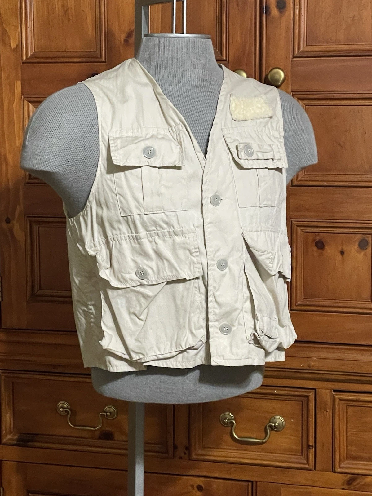 VINTAGE 70s WORLD FAMOUS FISHING VEST MENS M SANFORIZED CARGO UTILITY POCKET