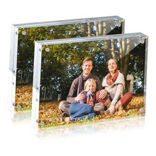 Pack 4 x 6 Acrylic Picture Frames, Double Sided Magnetic Photo Frames Self 2