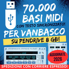 PENDRIVE USB 70.000 Basi KARAOKE MIDI con testo per VANBASCO AGGIORNATE 2026