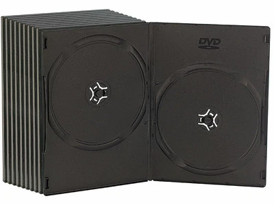 10 boîtiers DVD slim (7 mm) noirs pour 2 DVD - Pearl