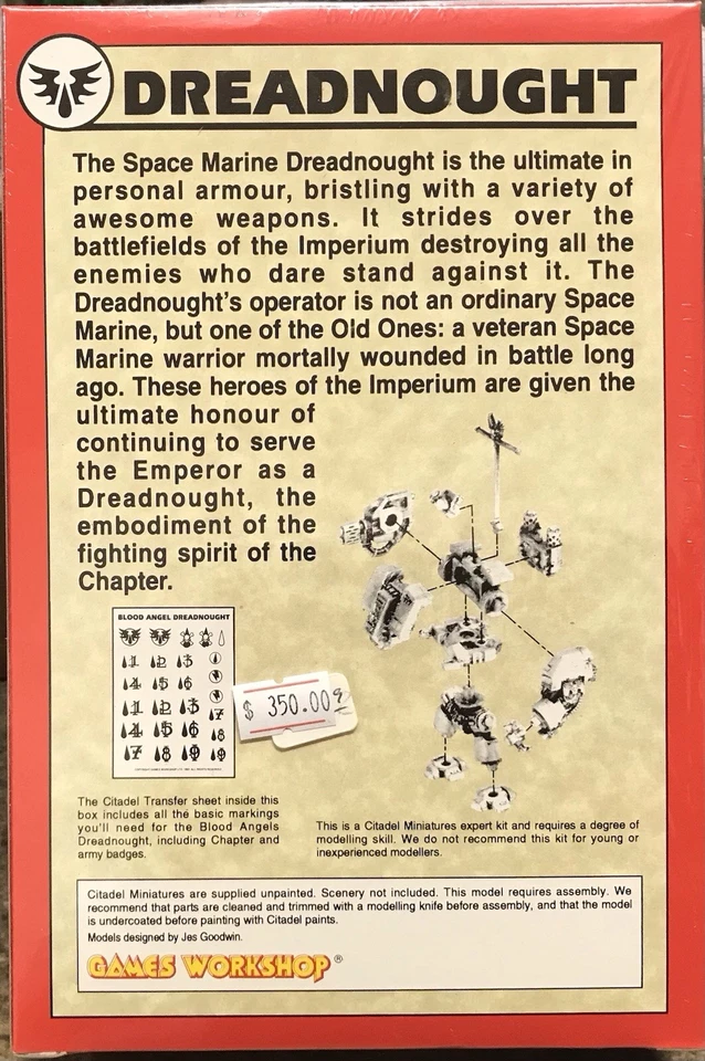 🌳GW Warhammer 40K Blood Angels Space Marine Dreadnought Shrink Wrapped BNIB - Image 2 of 3