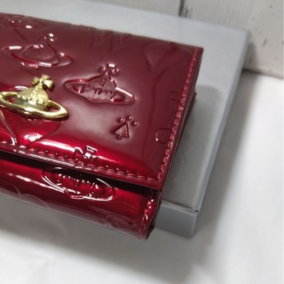 Vivienne Westwood Trifold Compact Wallet Enamel Red Orb Clasp