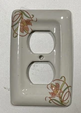 Floral Ceramic Outlet Receptacle Plate Cover Decorative Flower Design