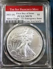 2021 (S) T 1 Emerg. Issue American Eagle Silver Dollar  1 oz - PCGS - MS 70 FDOI