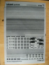 .1 x Letraset Symbols  BORDERS, SCISSORS, SYMBOLS, Sheet  S7340 < 