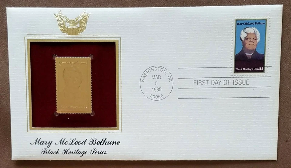 USA: XF - 4 FDC: (1985) w/ 22K gold replica stamps. Retail val. $100.00 - Image 3 of 4