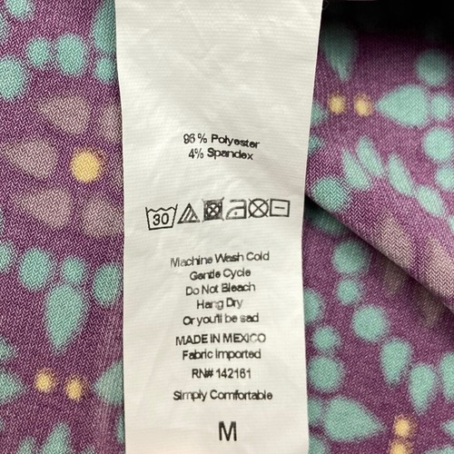 Lularoe Purple Teal Floral Print A Line Elastic Waist Stretch Skirt Size Medium - Picture 5 of 5