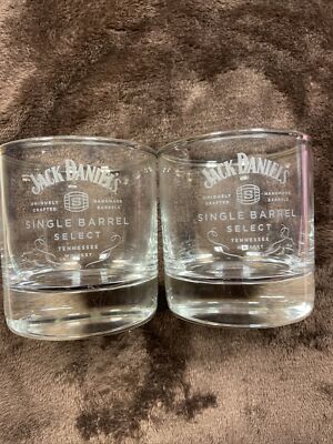 Jack Daniel s Silver Single Barrel Select Tennessee  Whiskey Lowball Glasses 2
