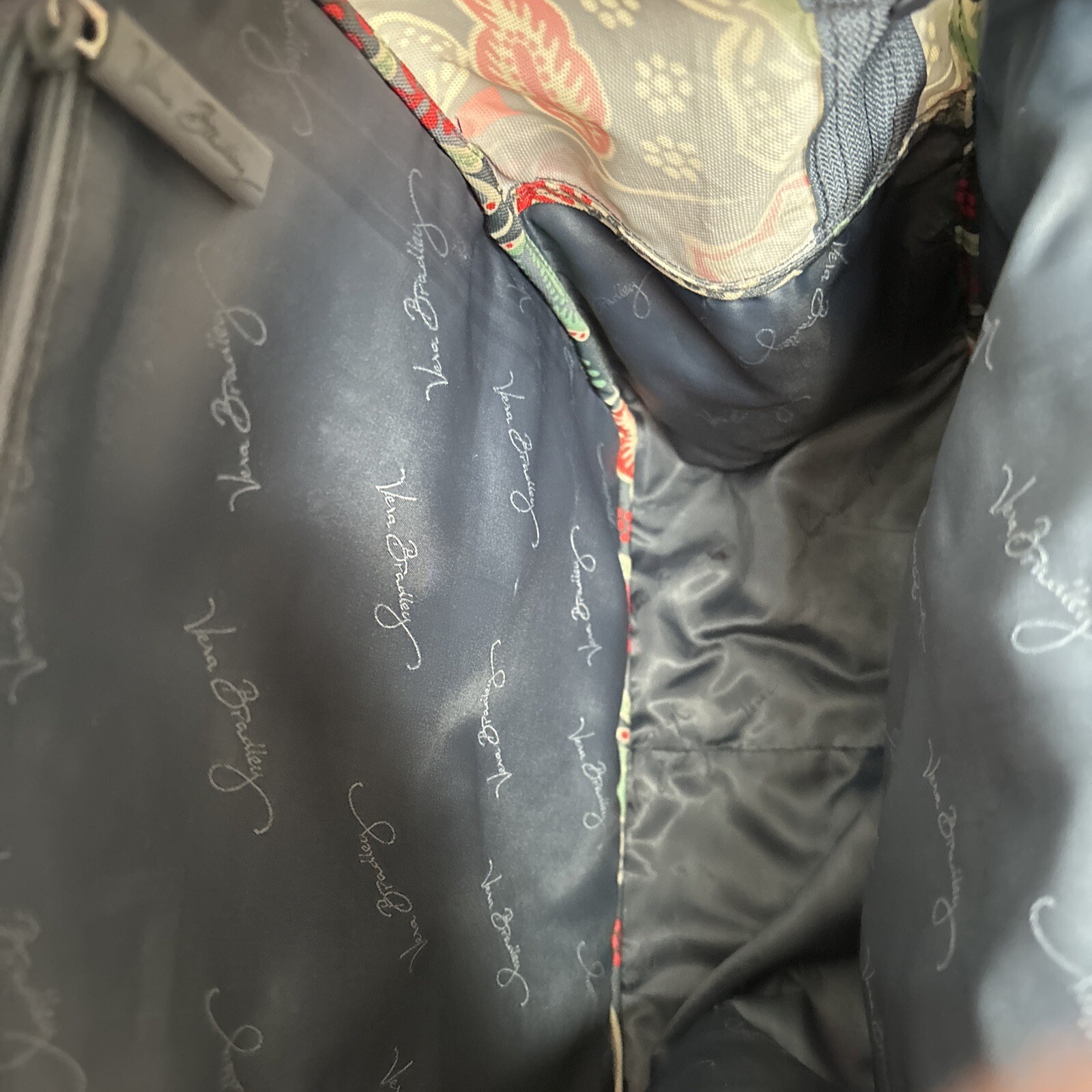 Vera Bradley Backpack Adjustable Strap Gray Flora… - image 12