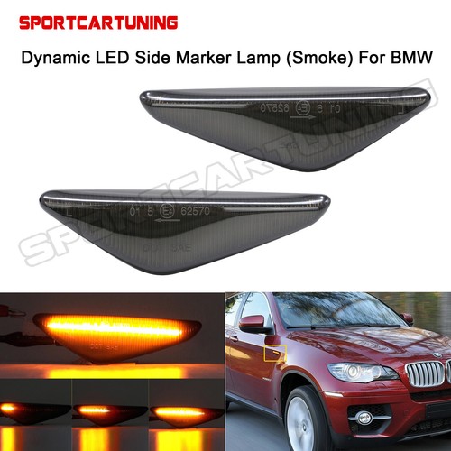 Sequential Smoked LED Side Marker Signal Lights For BMW X3 F25 X5 E70