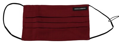 DOLCE & GABBANA Gesichtsmaske weinrot Seide plissiert elastischer Ohrbügel Ei...