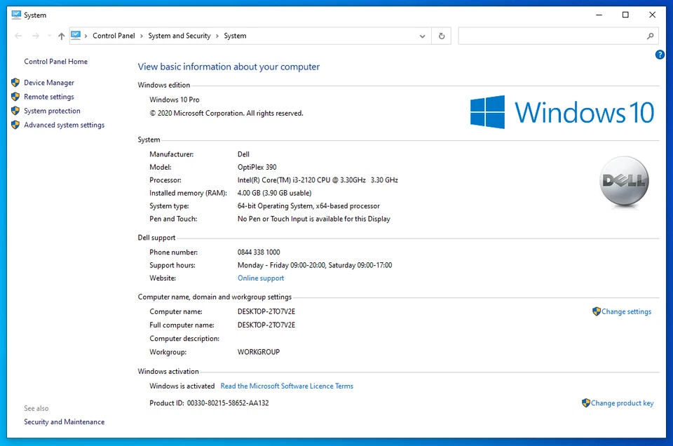 Dell Optiplex 390 Desktop PC Intel Core i3 2120 3.30GHZ 4GB RAM 500GB Win10 - Image 3 of 4