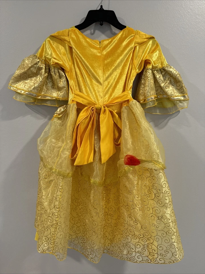 Дети девочек красоты и зверя принцесса Belle желтый платье костюм O73 - Изображение 3 из 4