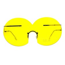 Funky Fun Sunglasses Oversized Shield Round Rimless Unique Fashion Shades