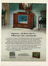 1967 MAGNAVOX TV Floor Console Early American cabinet Vintage Print Ad