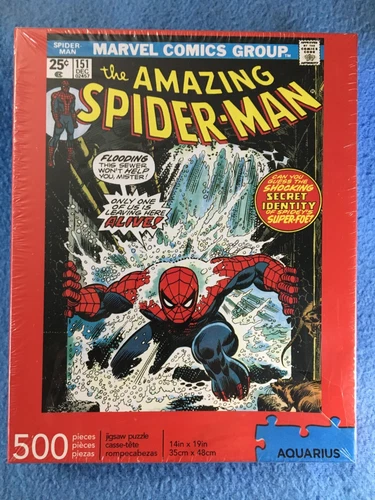 THE AMAZING SPIDER-MAN Classic Reproduction Puzzle 500 Pieces Aquarius NEW