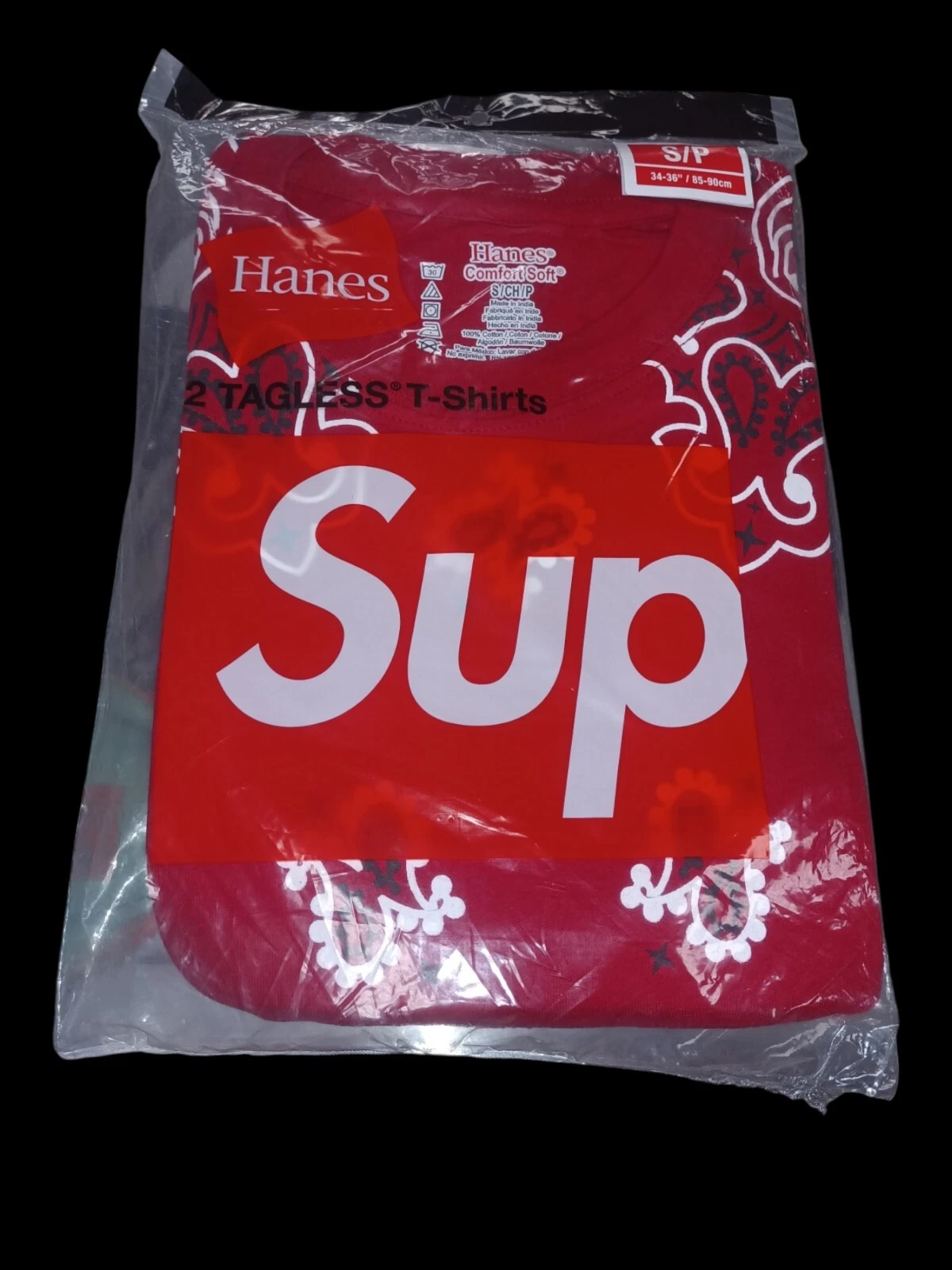 Ensemble manches courtes SUPREME 22AW x Hanes Bandana sans étiquette imprimé tous motifs d'occasion