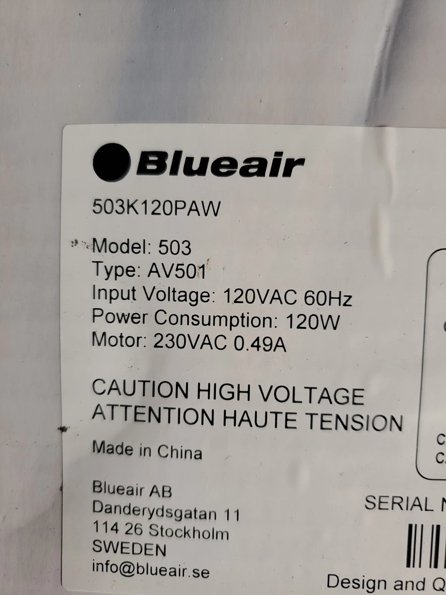 BLUEAIR 503 Air Purifying System Av501 New eBay