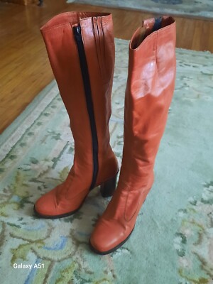 Vintage 70s Brazilian made Red Leather Boots 7.5 US | eBay
