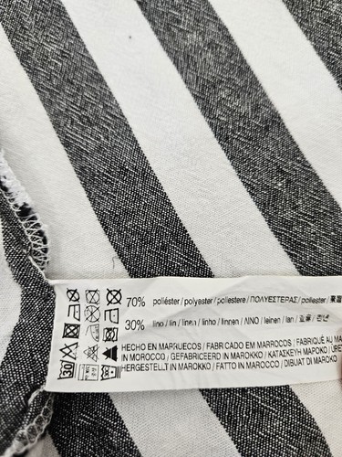 Top tunica senza maniche avvolgente in lino a righe pull & bear taglia large donna B112 - Foto 6 di 9