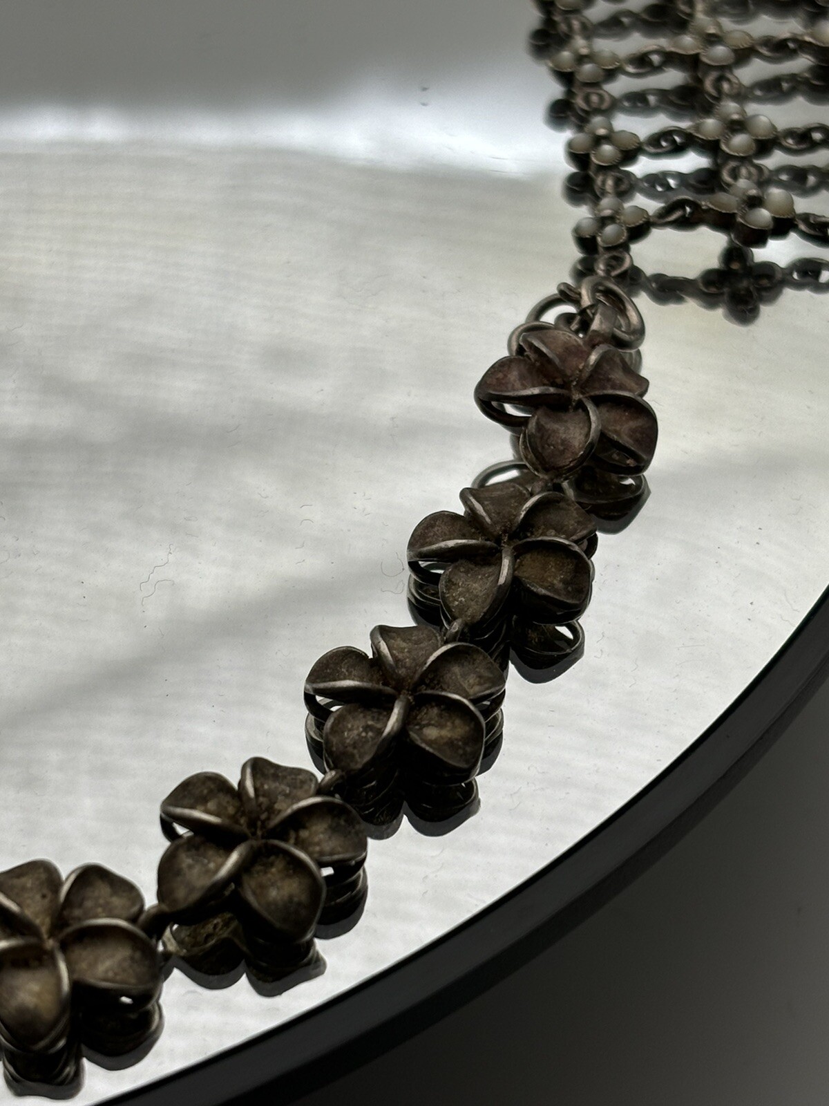 Solid Sterling Silver Necklace Set W/Bracelet 2 I… - image 5