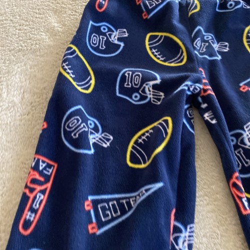 Carters Boys Navy Blue Yellow Footballs Helmets Fleece Pajama Pants 7 - Picture 3 of 7