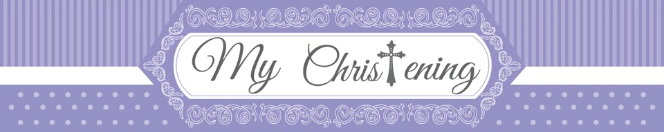 Decorações personalizadas de banner para festa chá de bebê de batismo - Imagem 2 de 3