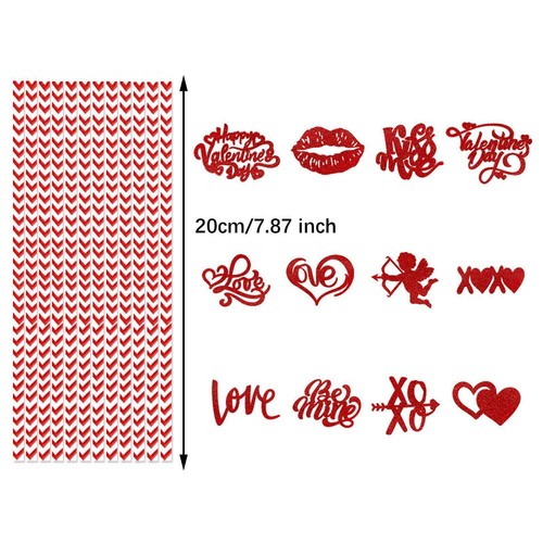 24 Pieces Valentines Day Paper Straws Valentine Decor for Events New Year - Picture 3 of 5