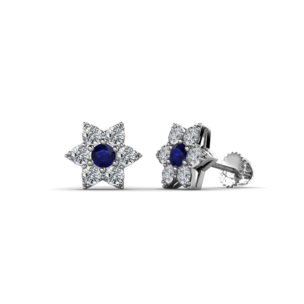 ビリヤード Blue Diamono Men's Square-Cut Blue Lab-Created Sapphire & Diamond Ring 1